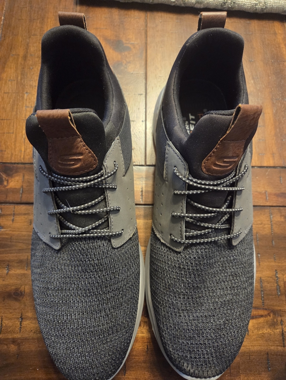 Skechers Men’s Gray Knit Slip-On Sneakers